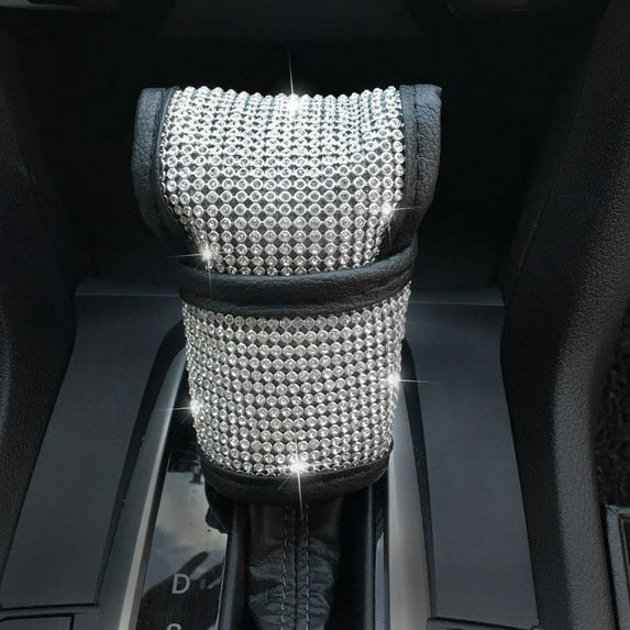 Totyc Auto Gear Shift Knob Cover with Crystal Glitter Bling Rhinestones for Girls Lady Universal Fit