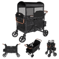 thumbnail image 1 of TouHeart Wagon Stroller 4 Passenger with Canopy, Removable Seats, 5-Point Harness, Black, 1 of 9