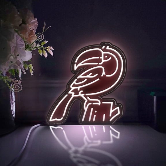 Toucan, Bird, Jungle, Nature Led Light Box, Dimmable Neon-Like Light Signs USB Power for Wall Decor Bedroom Decoration, Static Light (WxH) 11"x12"