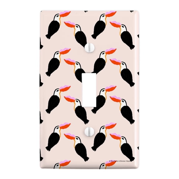 Toucan Bird Kiss Pattern Plastic Wall Decor Toggle Light Switch Plate Cover