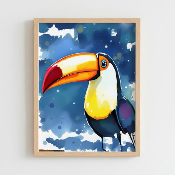Toucan Bird Poster Print / Abstract Wall Art / Tropical Picture for Home Decor 8x10 UNFRAMED