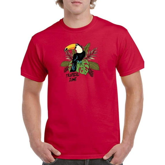 Toucan Bird Tropical Leaves T-Shirt Men -Image by Shutterstock, Male 3X-Large