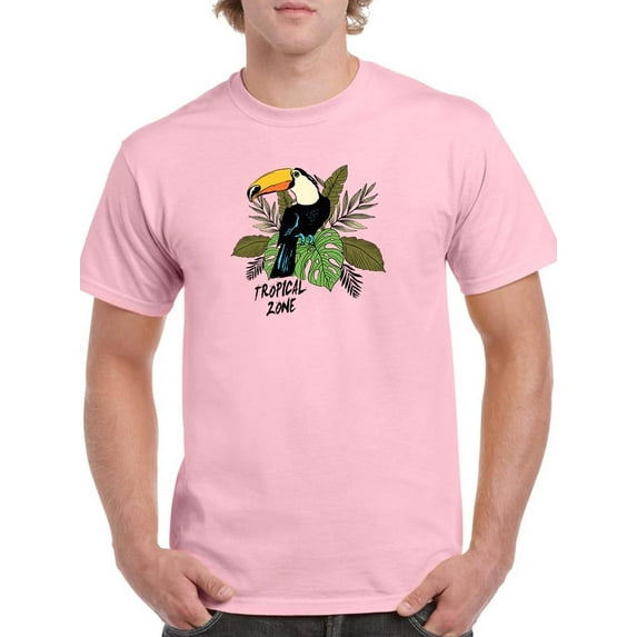 Toucan Bird Tropical Leaves T-Shirt Men -Image by Shutterstock, Male Large