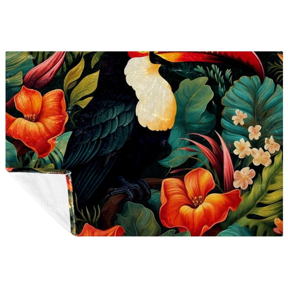 Toucan Blankets & Throws: Soft and Warm Microfiber Throw Blanket - Printed, Lightweight and Versatile for Sofa, Bed, Couch, Office, Camping