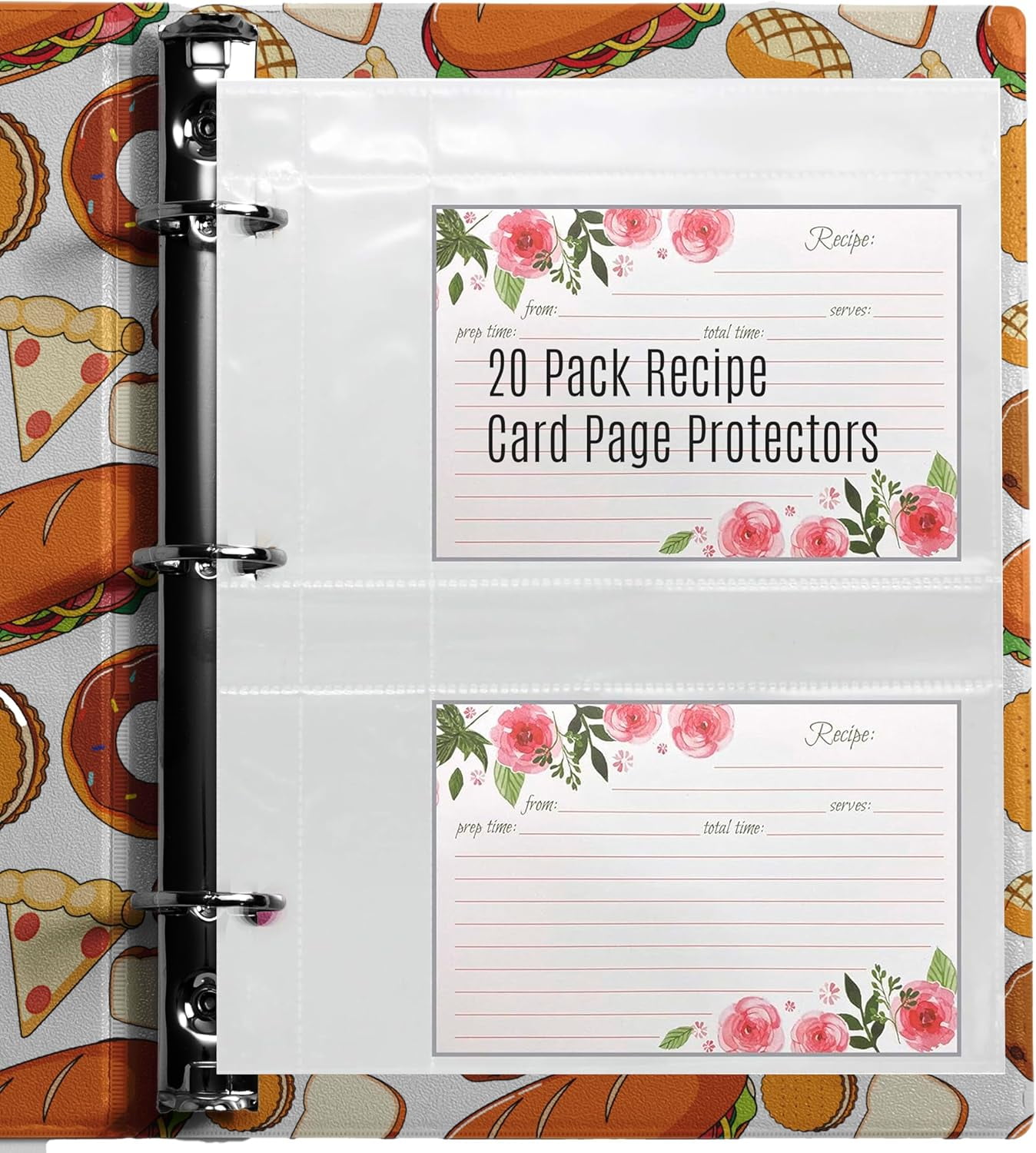 half page 4x6 recipe card protectors for 3 ring binder Amazon.com: 60 Pack 240 Pockets 4x6 Recipe Card Sleeves,3 Ring Binder  Recipe Card Protector Pages,Double Sided 2 Pocket Refill Sheets for Recipe  Book, 8.5x11 Inch Top Loading Clear Sleeve Sheets: Home &