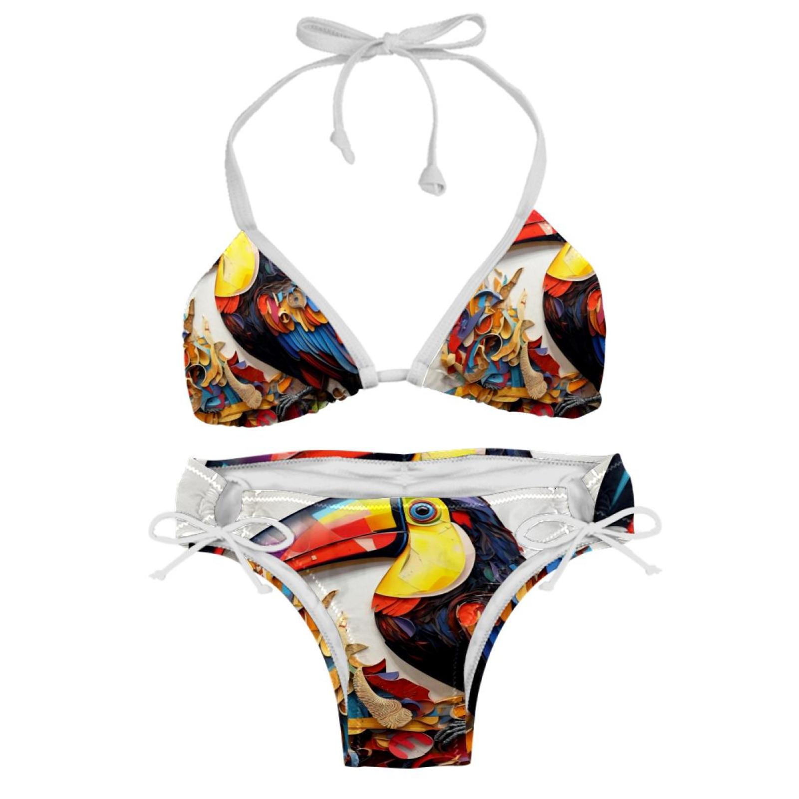 Toucan Detachable Sponge Adjustable Strap Bikini Set Two-Pack Swim Suit ...