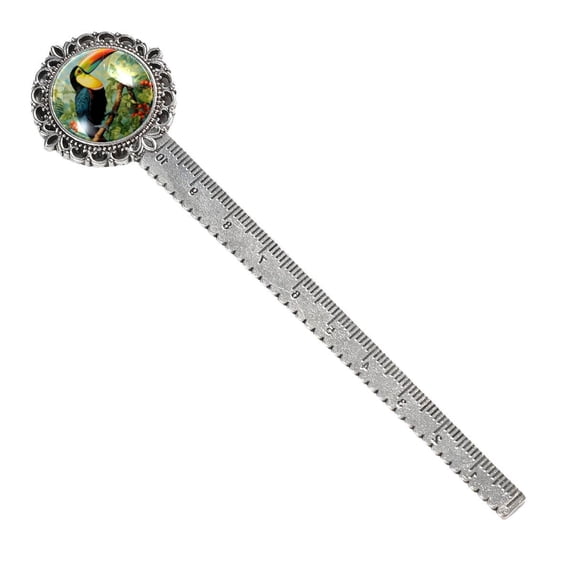 Toucan Elegant Vintage Silver Lace-Edged Bookmark: Reading Accessory for Book Lovers