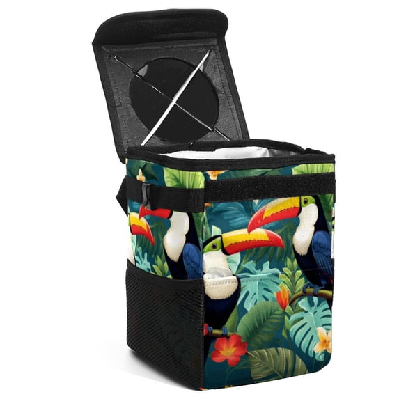 Toucan Foldable Car Trash Can with Lid, Leak-proof Hanging Storage Bag - Car Garbage Can, Trash Can for Car, Car Trash Bin