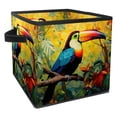 thumbnail image 1 of Toucan Foldable Storage Containers Bins with Handle, 10.8"x10.5"x10.6", Large Capacity Storage Basket, 1 of 6