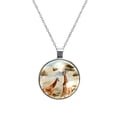 thumbnail image 1 of Toucan Glass Design Circular Pendant Necklace, 1 of 5