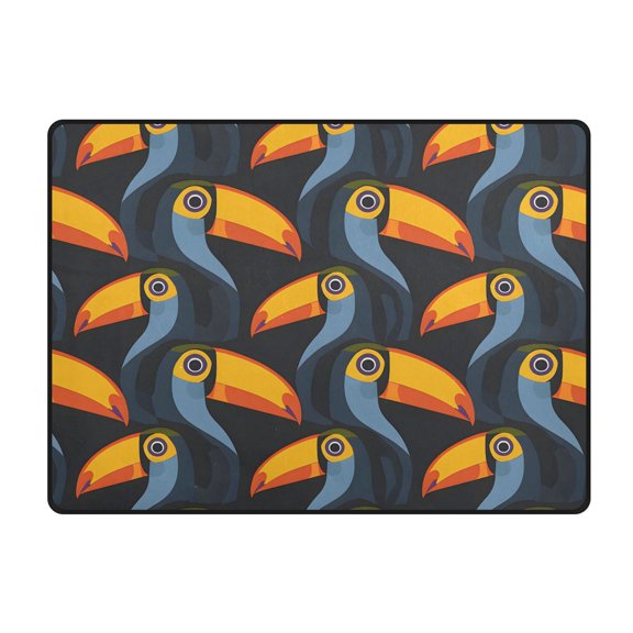 Toucan Head Pattern Area Rug 63x48 Inch Non Slip Absorbent Soft for Bedroom Entryway