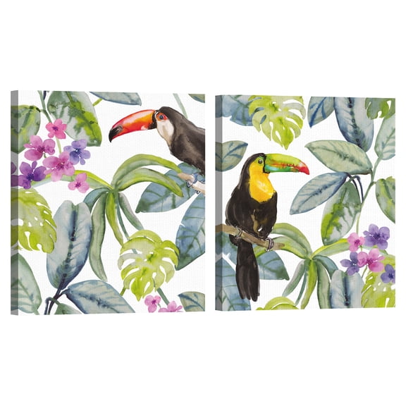 Toucan Hide & Seek by Sandra Jacobs Set of 2 Canvas Art Prints