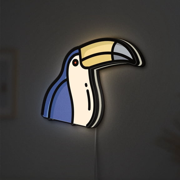 Toucan LED Lightbox - Bird Ornithology Wild Life Decor, Custom Led Sign for Home Office Shop Decor (Height 8 inch, 20cm)