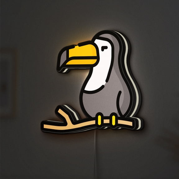Toucan LED Lightbox - Bird Wild Life Fauna Decor, Custom Led Sign for Home Office Shop Decor (Height 8 inch, 20cm)