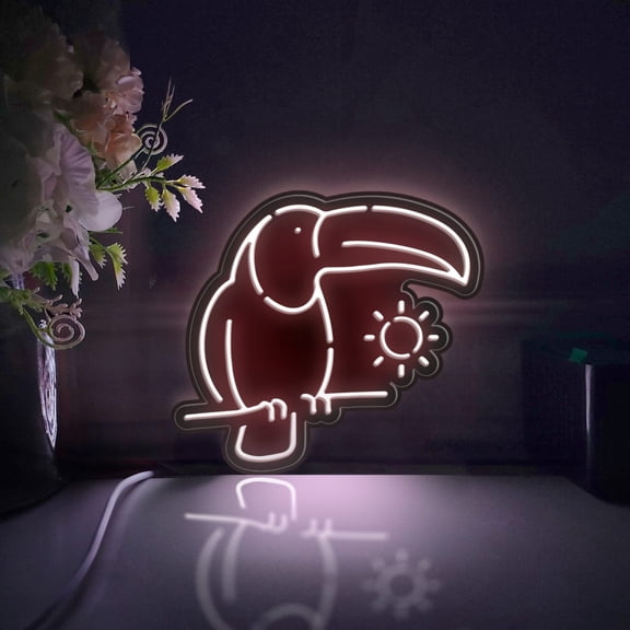 Toucan Led Light Box, Dimmable Neon-Like Light Signs USB Power for Wall Decor Bedroom Decoration, Static Light (WxH) 16"x14"
