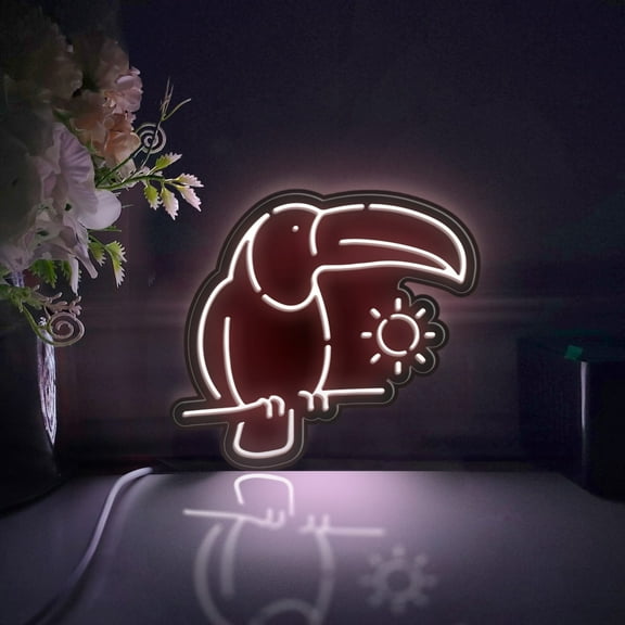 Toucan Led Light Box, Dimmable Neon-Like Light Signs USB Power for Wall Decor Bedroom Decoration, Static Light (WxH) 6"x6"
