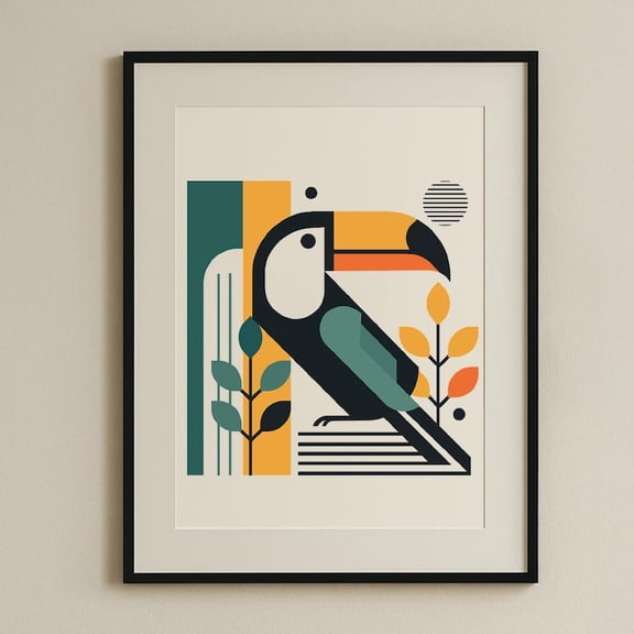Toucan – Minimalist Vector Art Print, Poster, Wall Decor, Geometric Design 11x14 UNFRAMED