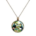 thumbnail image 1 of Toucan Necklace Personalized Custom Photo Round Pendant Adjustable Stainless Steel Necklaces with Gift Box for Men Women Mothers Valentine's Jewelry Gift, 1 of 6
