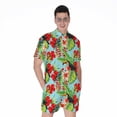 thumbnail image 1 of Toucan Parrot Tropical Pattern Short Sleeve Men'S Rompers, Tropical Floral Hawaiian Parrot Casual Summer Jumpsuits Outfit, 1 of 4