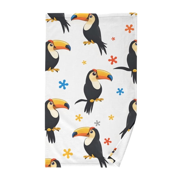 Toucan Pattern Hand Towel Cotton 16x28 in Soft Absorbent Quick Dry Bath Face Towel
