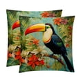 thumbnail image 1 of Toucan Pillow Covers Set of 2 with Unique Patterns for Bed, Chair, and Throw Pillows - Available in 16x16, 18x18, and 20x20 Inchesfor Various Occasions, 1 of 6