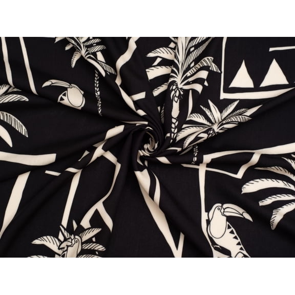 Toucan Play Viscose Challis Fabric Minerva Exclusive - per yard