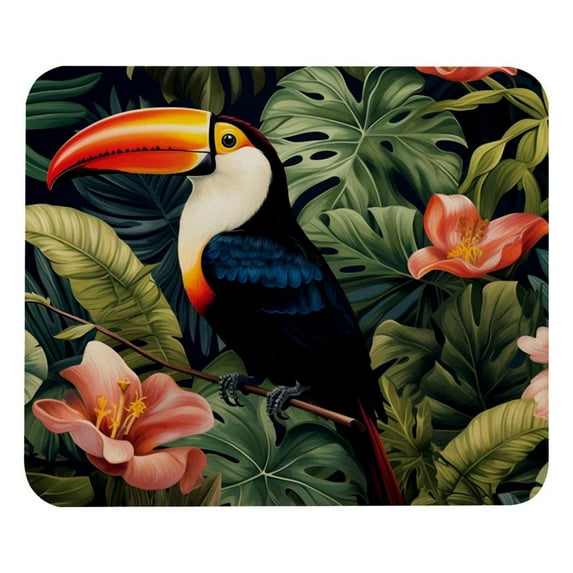 Toucan Printed Square Desk Mat Mousepad, 8.3x9.8 Inch, Non-Slip Rubber Bottom, Suitable for Office and Gaming