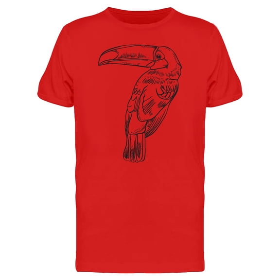 Toucan Silhouette Black Lines T-Shirt Men -Image by Shutterstock, Male XX-Large