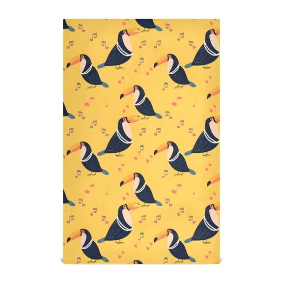 Toucan Singing Pattern Kitchen Towels Waffle Weave Decorative Tea Towels Multi Use Dishcloths 28x18in