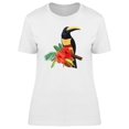 thumbnail image 1 of Toucan With Hibiscus Flowers T-Shirt Women -Image by Shutterstock, Female Large, 1 of 2