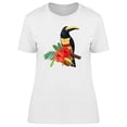 thumbnail image 1 of Toucan With Hibiscus Flowers T-Shirt Women -Image by Shutterstock, Female Small, 1 of 2