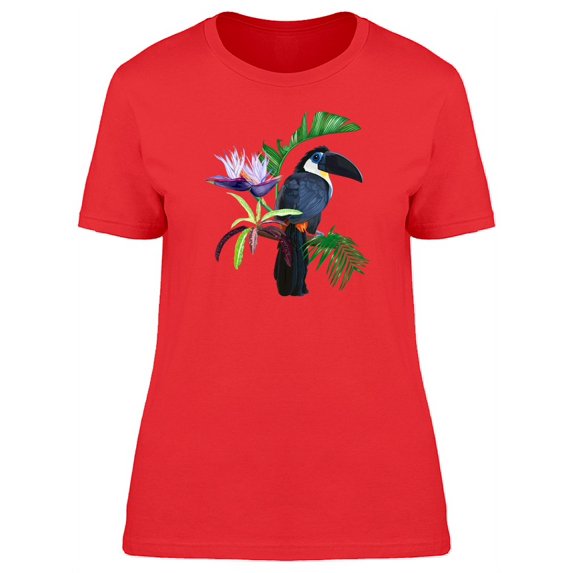 Toucan With Strelitzia Flower T-Shirt Women -Image by Shutterstock, Female Large