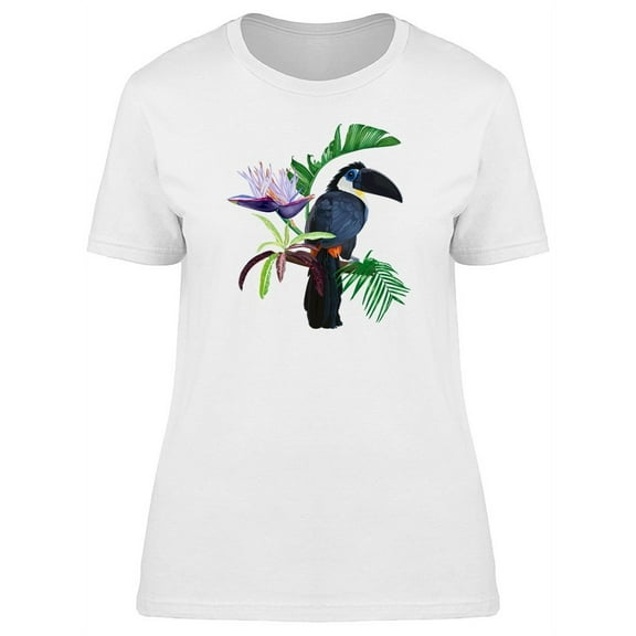 Toucan With Strelitzia Flower T-Shirt Women -Image by Shutterstock, Female Medium