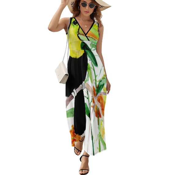 Toucan in Jungle Sleeveless Dress luxury dress birthday dress