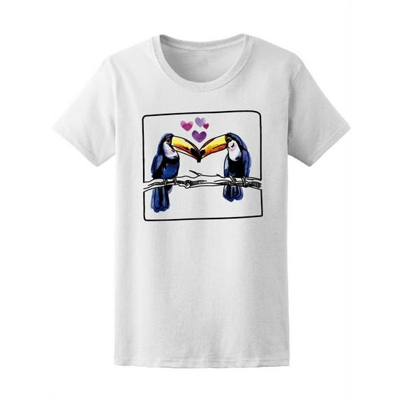 Toucans Sitting Branch Love T-Shirt Women -Image by Shutterstock, Female Large
