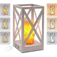 thumbnail image 1 of Touch Bedside Table Lamp with 3 Brightness & 3 Color Temperatures Dimmable Lamp, Battery Powered Small Lamp for Bedroom, Vintage White Nightstand Lamp with Flame Lantern for Bedroom Living Room, 1 of 7