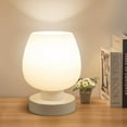 thumbnail image 1 of Touch Bedside Table Lamp - Modern Small Lamp for Bedroom Living Room Nightstand, Desk lamp with White Opal Glass Lamp Shade, Warm LED Bulb, 3 Way Dimmable, Simple Design, 1 of 8