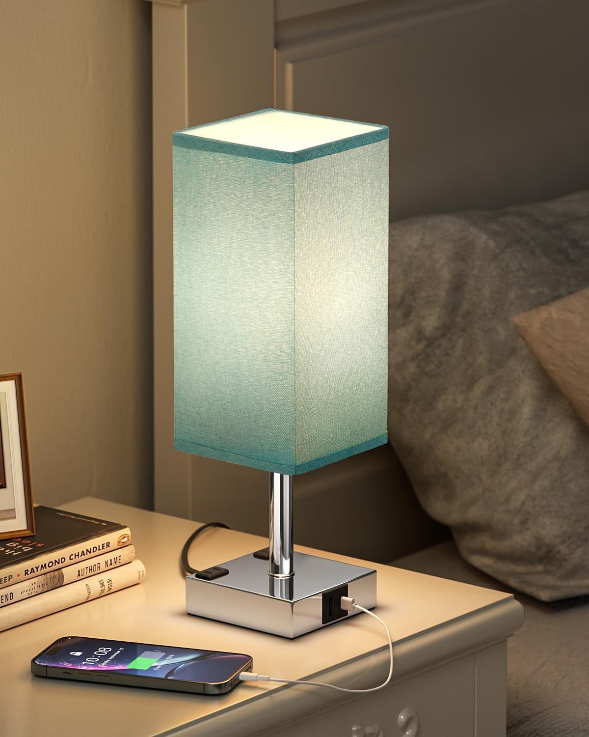 Touch Bedside Table Lamp for Nightstand - 3-Way Dimmable Night Lamp ...