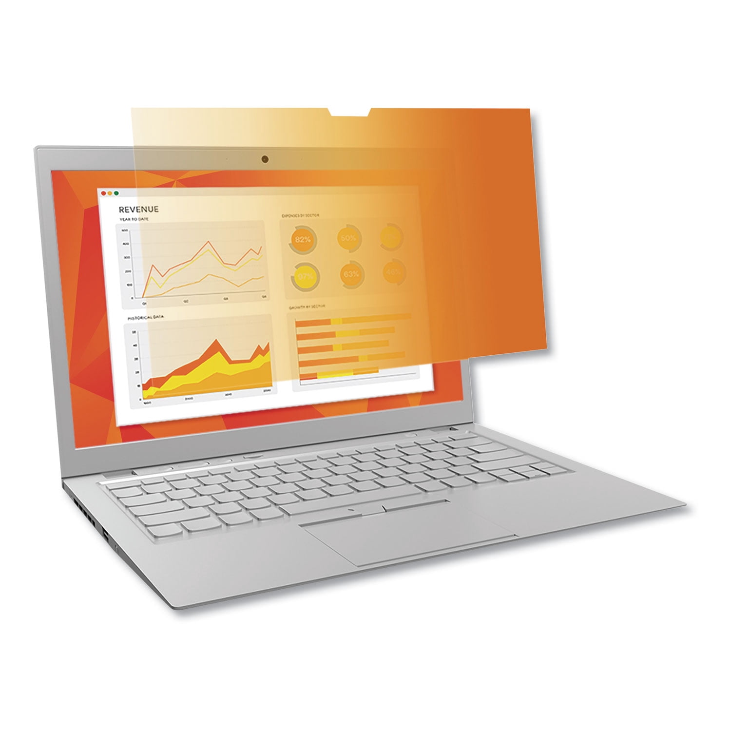 Touch Compatible Gold Privacy Filter For 13.3