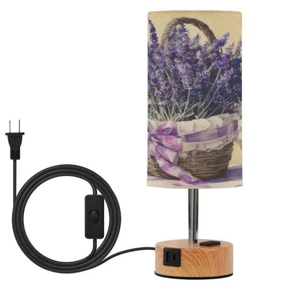 Touch-Control 3-Color Desk Lamp with Plug – Energy-Saving LED + 3 Simultaneous Charging Ports A Basket Of Purple Lavender