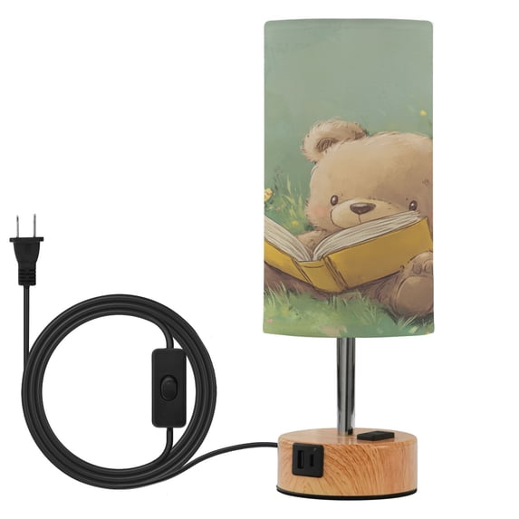 Touch-Control 3-Color Desk Lamp with Plug – Energy-Saving LED + 3 Simultaneous Charging Ports Bearsa