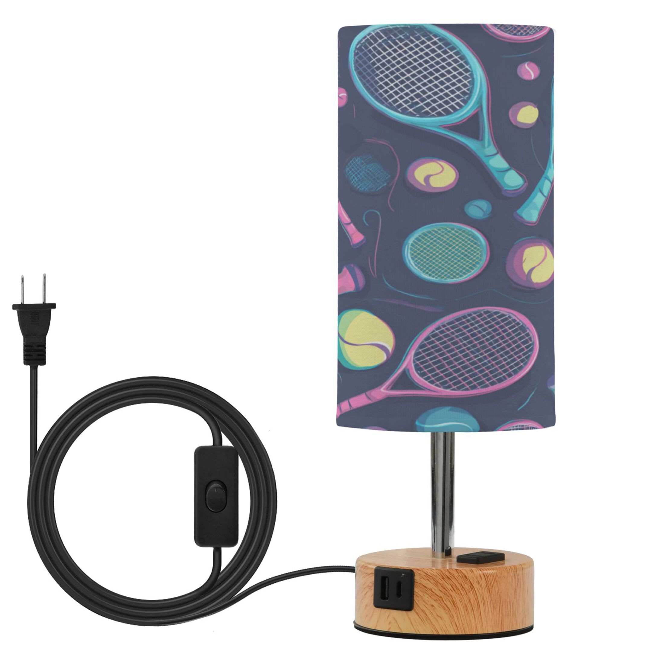 Tennis Racket Plug Touch-Control 3-Color Desk Lamp with Plug – Energy-Saving LED + 3 ...