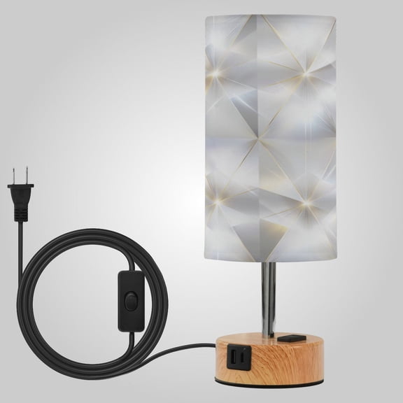 Touch-Control 3-Color Desk Lamp with Plug  Energy-Saving LED + 3 Simultaneous Charging Ports Crystal Prism Starlight