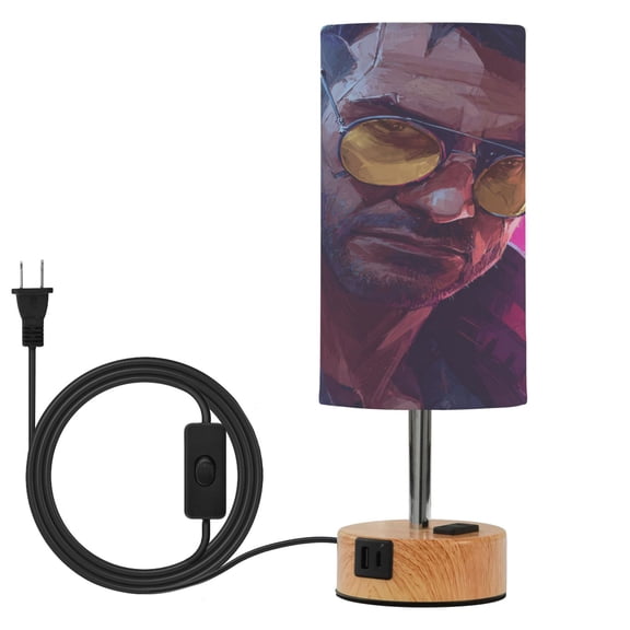 Touch-Control 3-Color Desk Lamp with Plug – Energy-Saving LED + 3 Simultaneous Charging Ports Cyberpunk Tough Guy