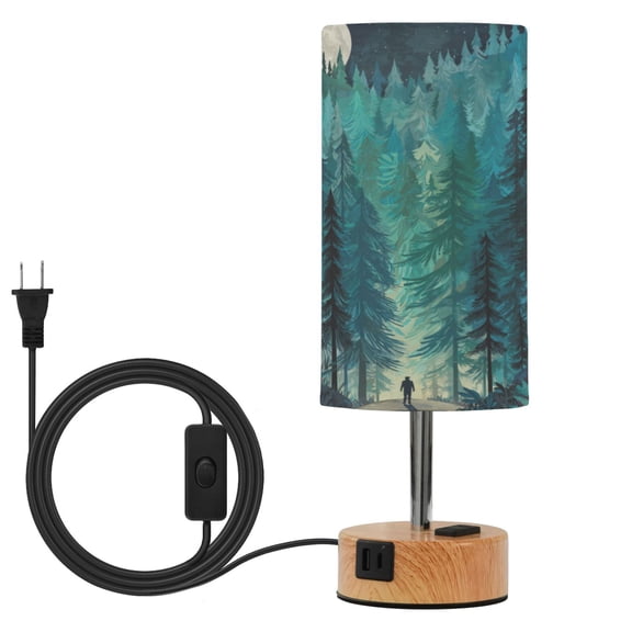 Touch-Control 3-Color Desk Lamp with Plug Energy-Saving LED + 3 Simultaneous Charging Ports Forest Explorer