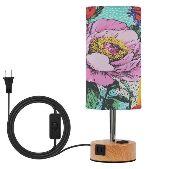 Touch-Control 3-Color Desk Lamp with Plug – Energy-Saving LED + 3 Simultaneous Charging Ports Halftone Print