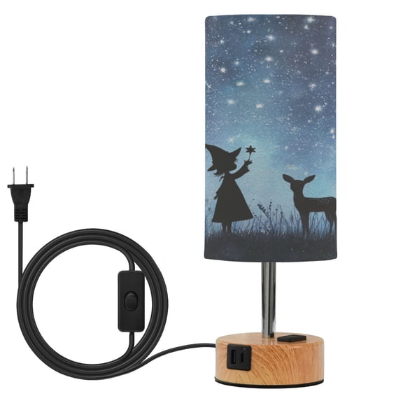 Touch-Control 3-Color Desk Lamp with Plug Energy-Saving LED + 3 Simultaneous Charging Ports Magic Witch and The Moose