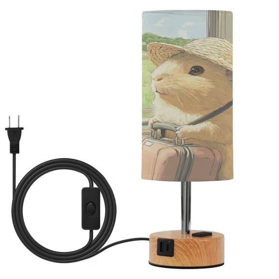 Touch-Control 3-Color Desk Lamp with Plug Energy-Saving LED + 3 Simultaneous Charging Ports The Mole on The Train