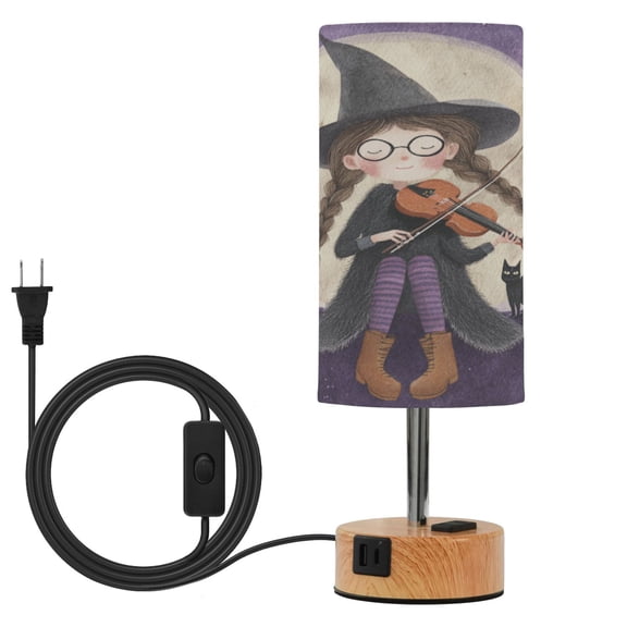 Touch-Control 3-Color Desk Lamp with Plug Energy-Saving LED + 3 Simultaneous Charging Ports The Violin-playing Witch