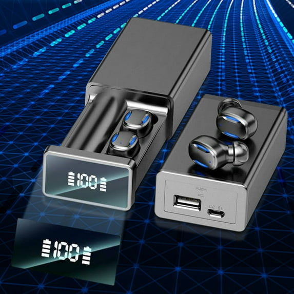 Touch Control Bluetooth Earphones - 8D HiFi Stereo Wireless Earbuds, Sports Headphones with Mic, 2200mAh Charging Cases